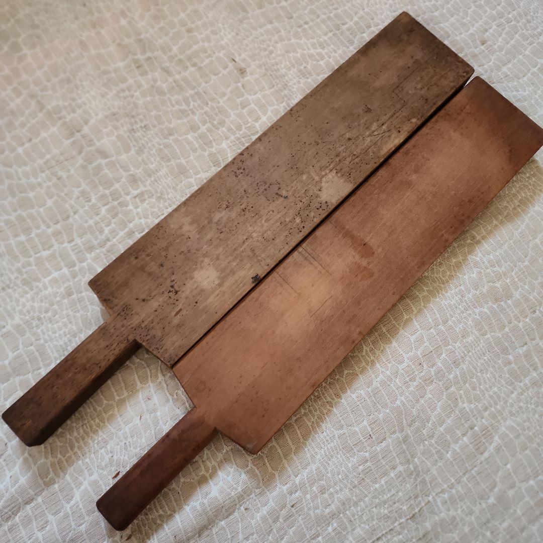菓子木型2点セット-10　古い 木型 菓子型 和菓子 木製 古道具 古物