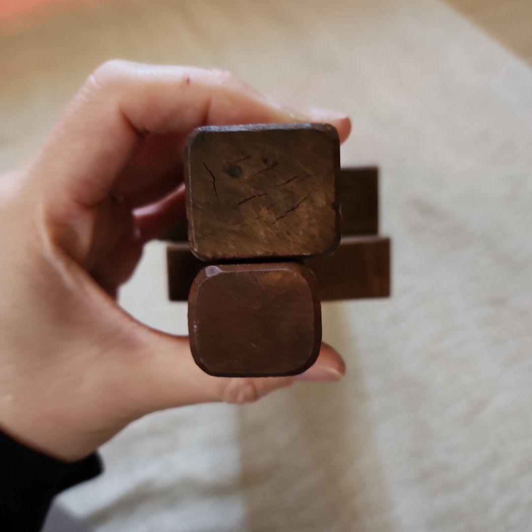 菓子木型2点セット-10　古い 木型 菓子型 和菓子 木製 古道具 古物