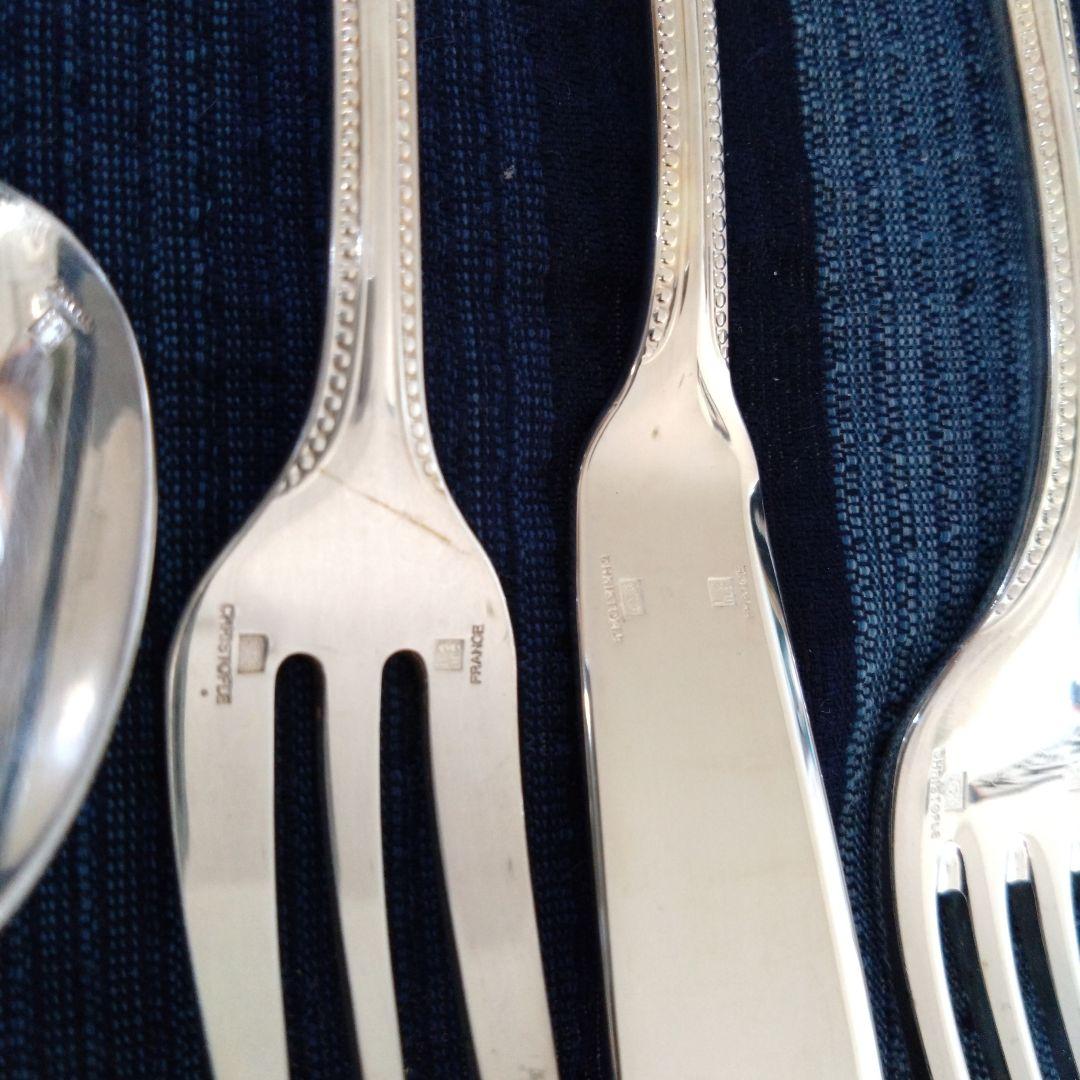 クリストフルシルバー（銀メッキ）カトラリー　パールコレクション６本セット【中古】