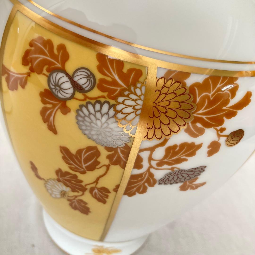 【大倉陶園】フランクリン ポーセリン 四君子之内 菊 花瓶