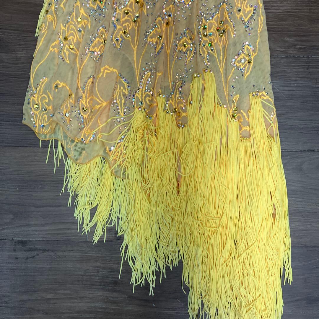 2.3 Choice London 社交ダンス ラテンドレス 黄色 フリンジ