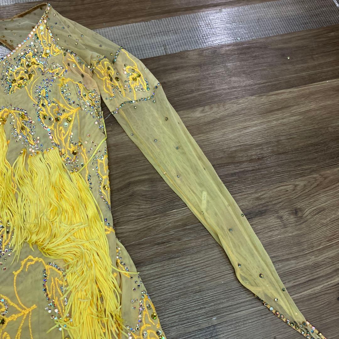 2.3 Choice London 社交ダンス ラテンドレス 黄色 フリンジ