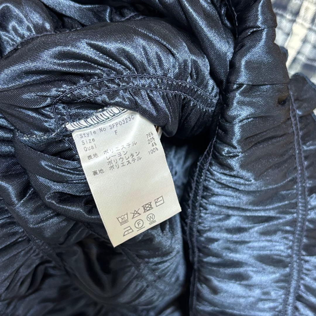 ミシェルマカロン シャーリングチェックミニワンピース フリーサイズ