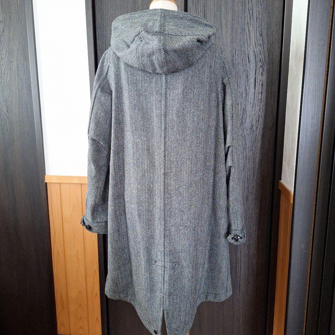 ジョンブル　Johnbull　ヘリンボーンモッズコート　S　ブラック×グレー