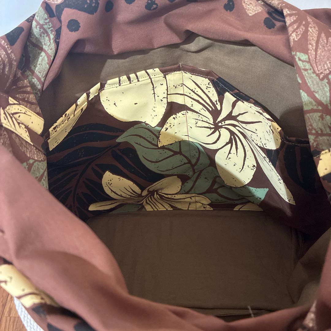 ハワイアン　ミシンキルト　大きい トートバッグ