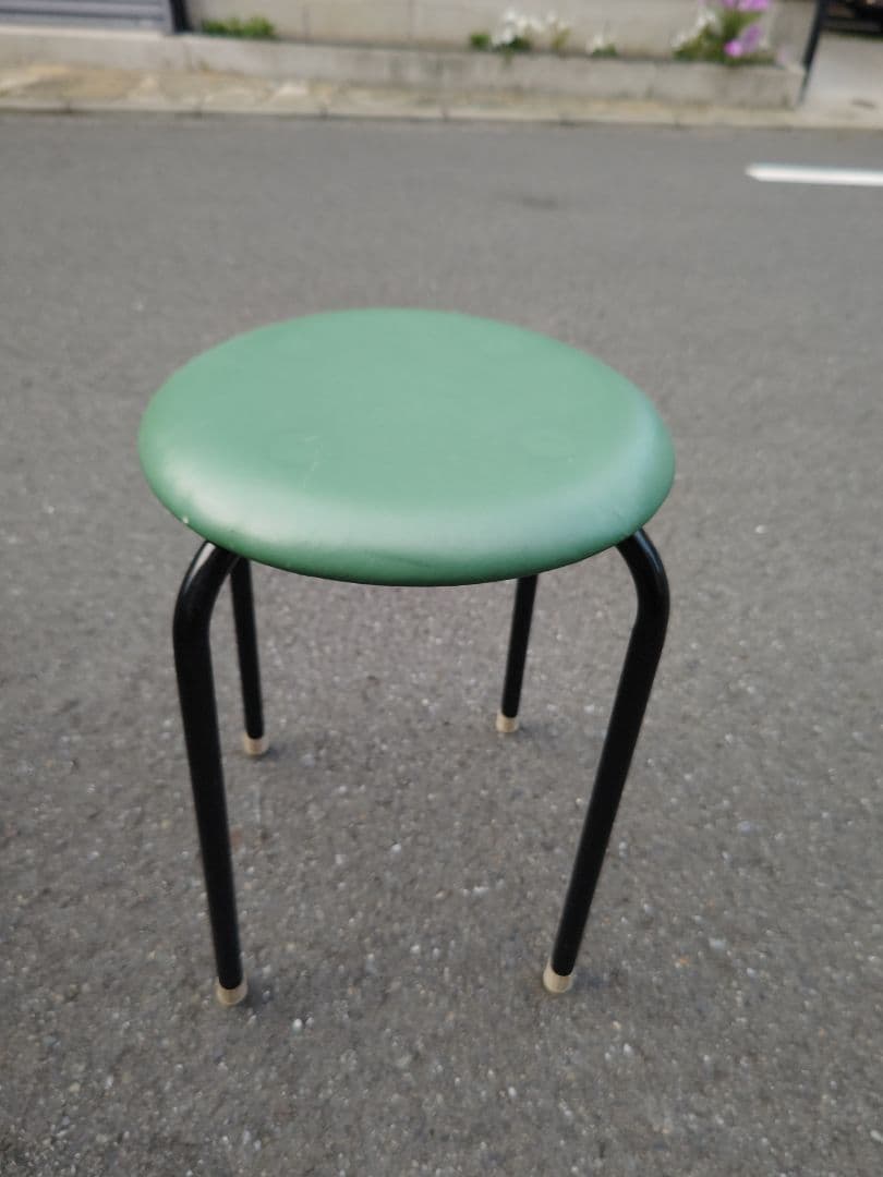 丸椅子 パイプ椅子 9脚セット グリーン