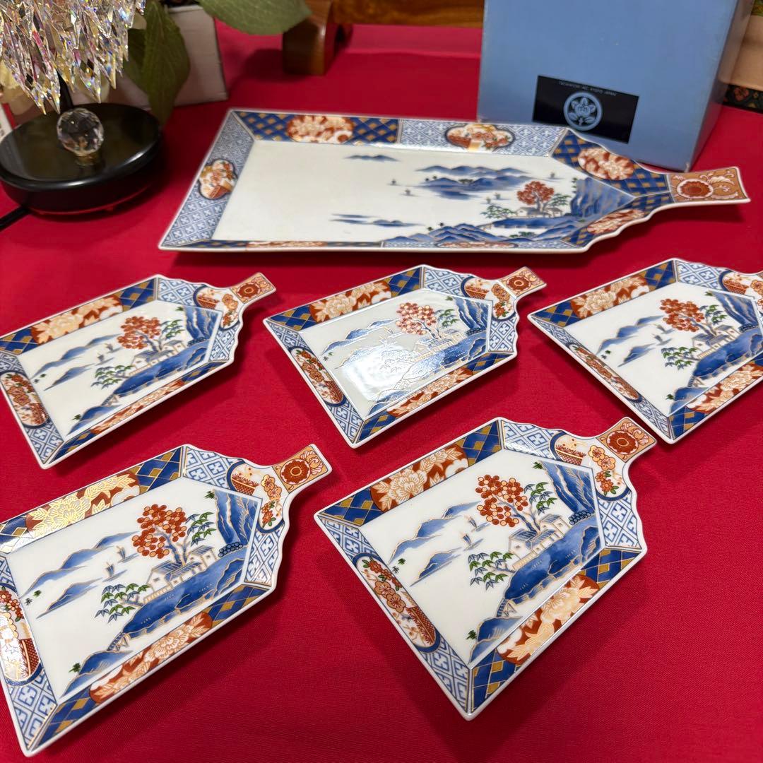 美品　醍醐窯　お正月セット　大皿&銘々皿セット　No.4-26