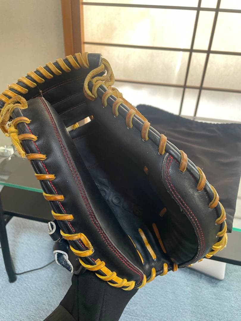 adidas 硬式野球キャッチャーミット黒/黄色