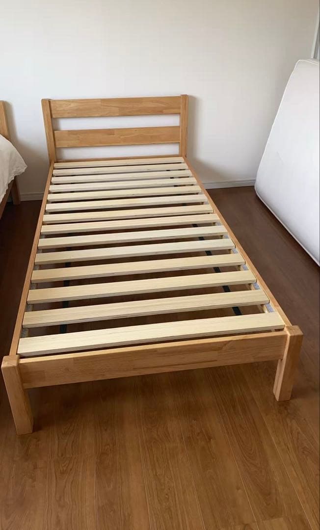 【AYAセール中】無印良品　木製シングルベッド 高密度マットレス2点セット