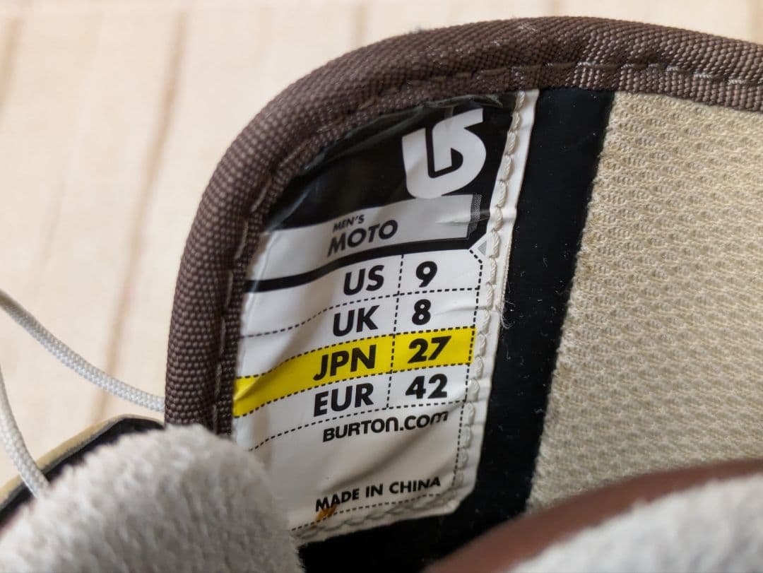 数回使用 27cm BURTON MOTO スノーボード　レースブーツ