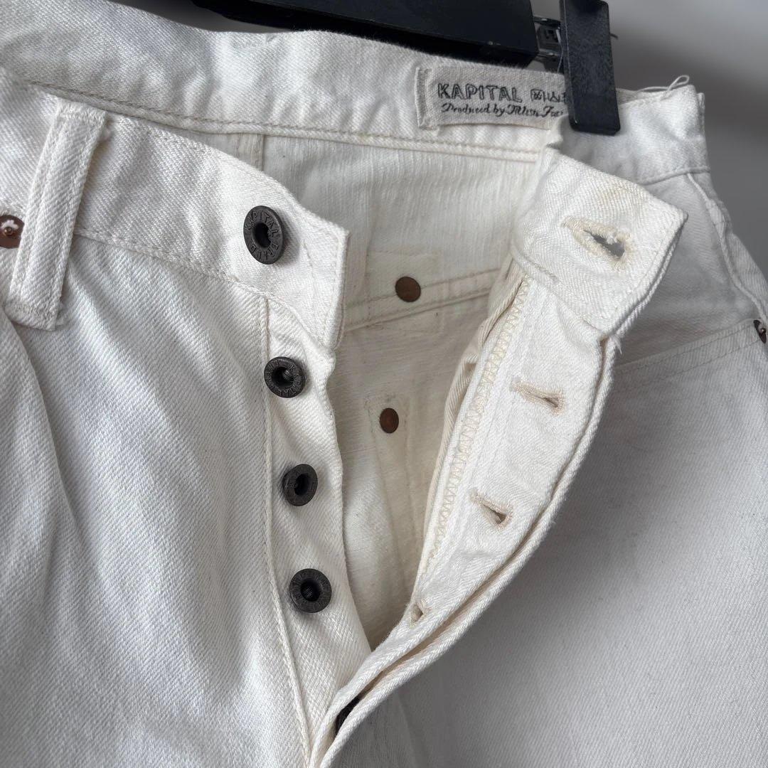 kapital デニム　ホワイト　シンチバッグ　赤耳