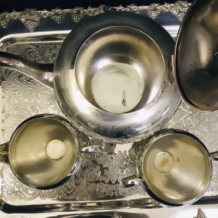 ウィリアムロジャース　純銀P 葡萄柄　ティーセット