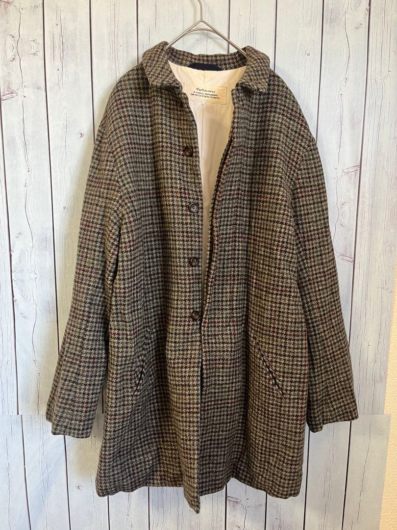ヴェリテクール チェック ウールジャケットコート 日本製 税込45,360円