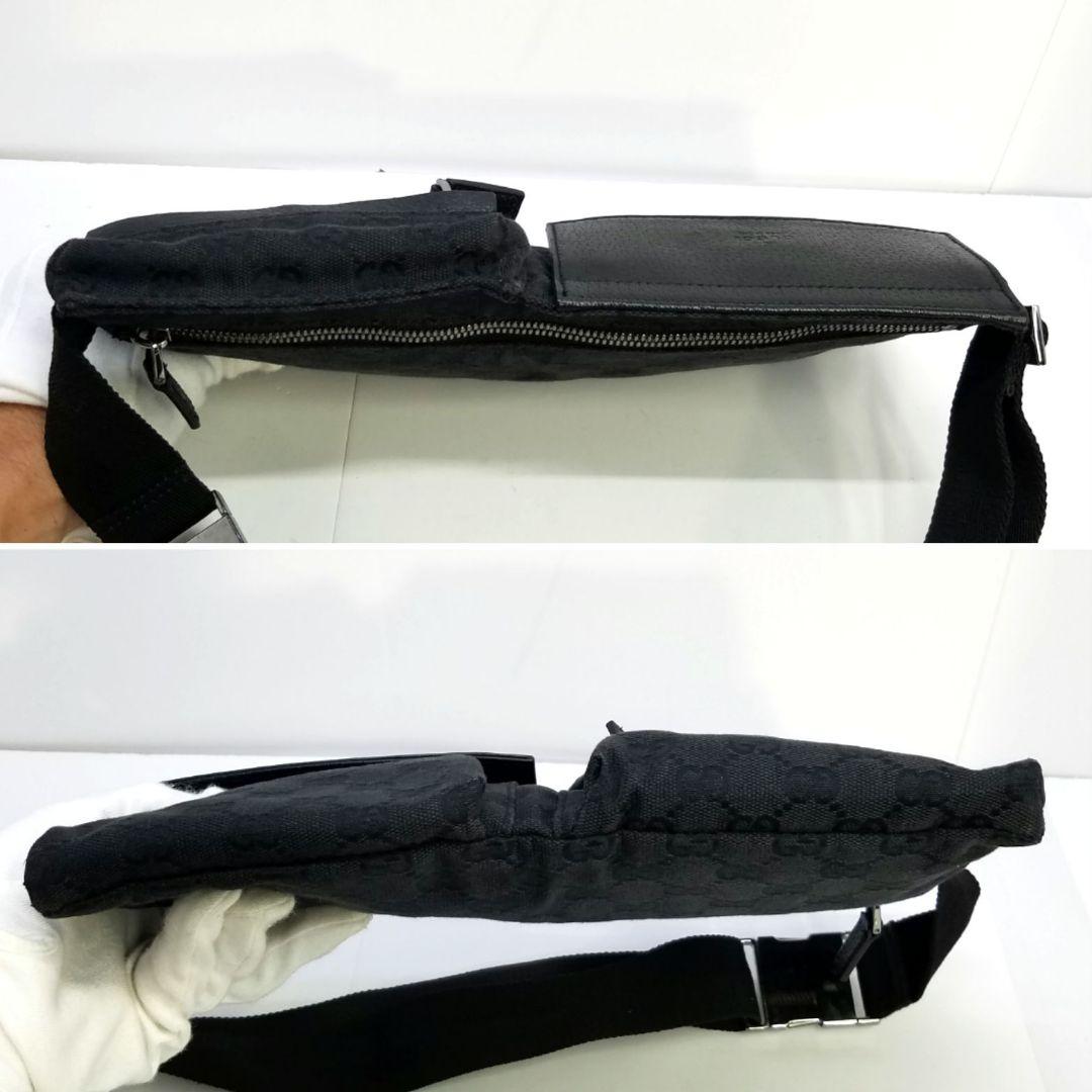 GUCCI グッチ ウエストボディーバッグ 財布 GGキャンバス 黒 ブラック