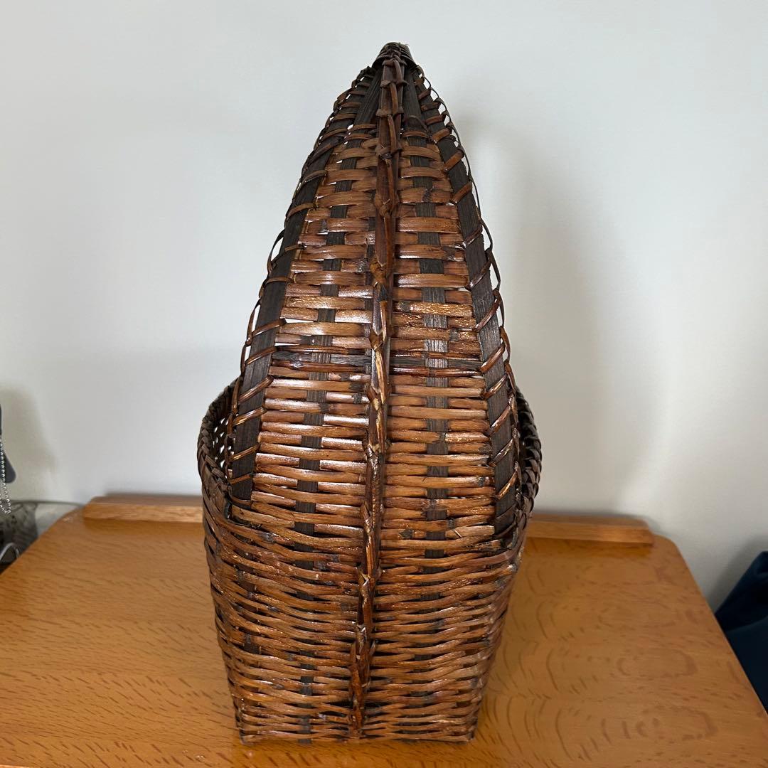 竹籠　ラタン　特大サイズ　マガジンラック　スリッパ入れ　ドライフラワー入れ