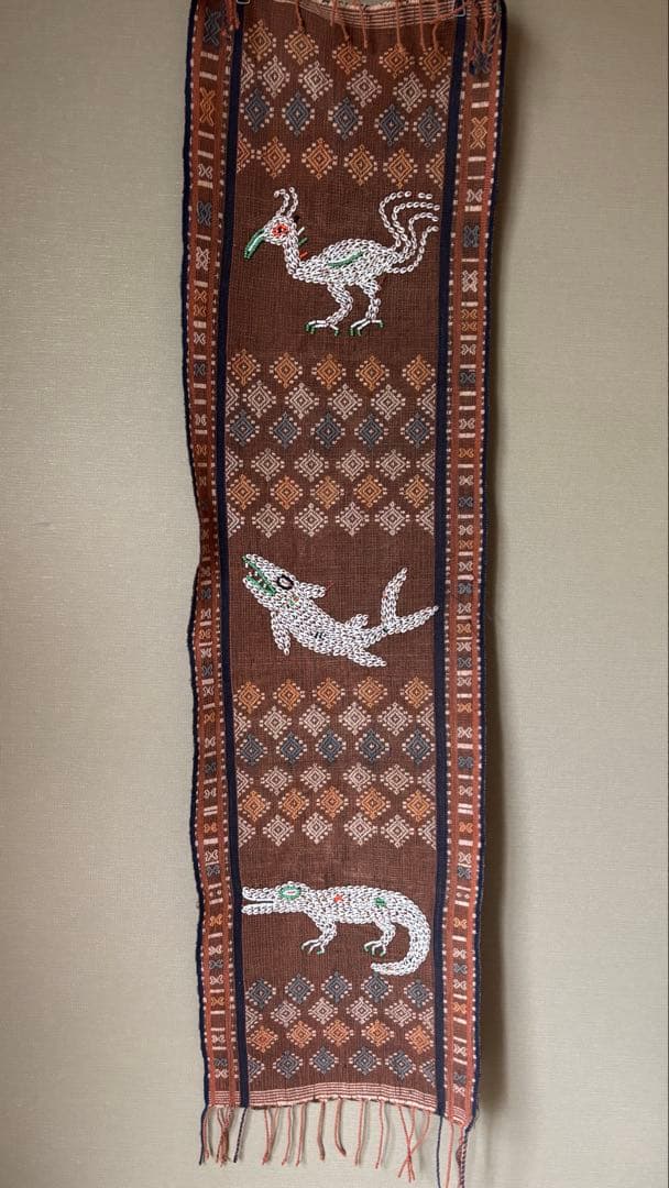 アニマル　手織り　ジェルワーク　タペストリー