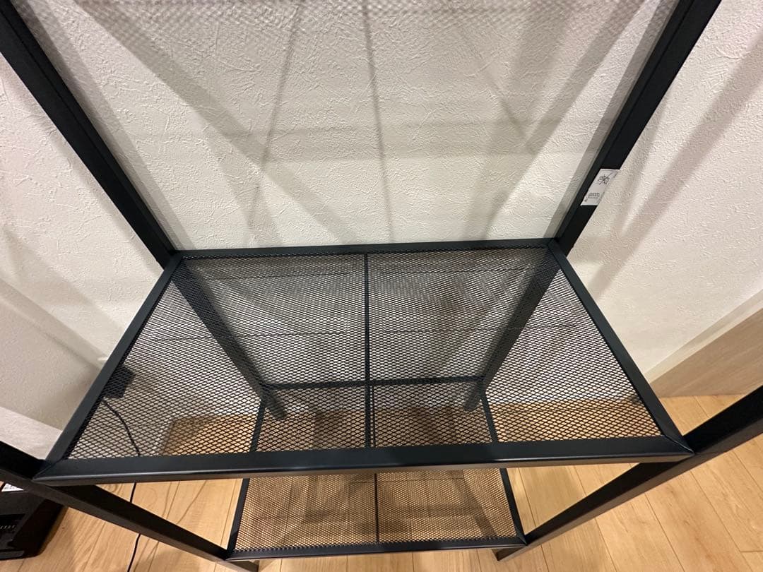 オープンシェルフ アイアンラック 4段 ダークグレー メッシュ棚