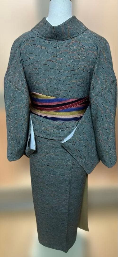 東レシルック　高級化繊　洗える着物　小紋