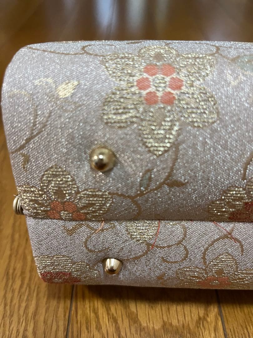 激安！！本革＆絹使用花柄刺繍和装用バッグと草履セット