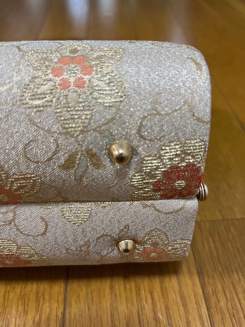 激安！！本革＆絹使用花柄刺繍和装用バッグと草履セット