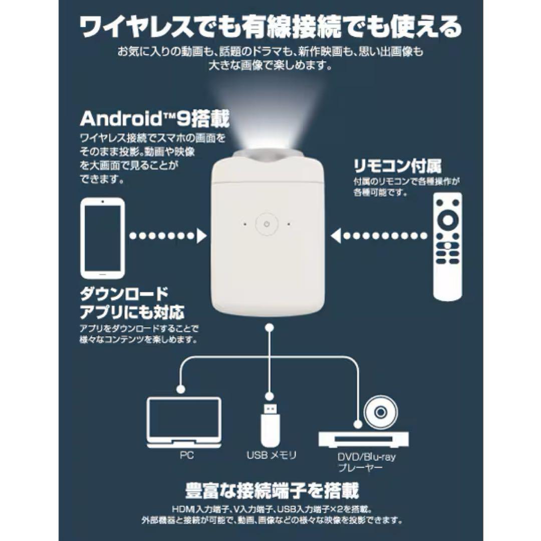 定価3万円ドンキホーテ コンパクトプロジェクター Android搭載 新品未使用