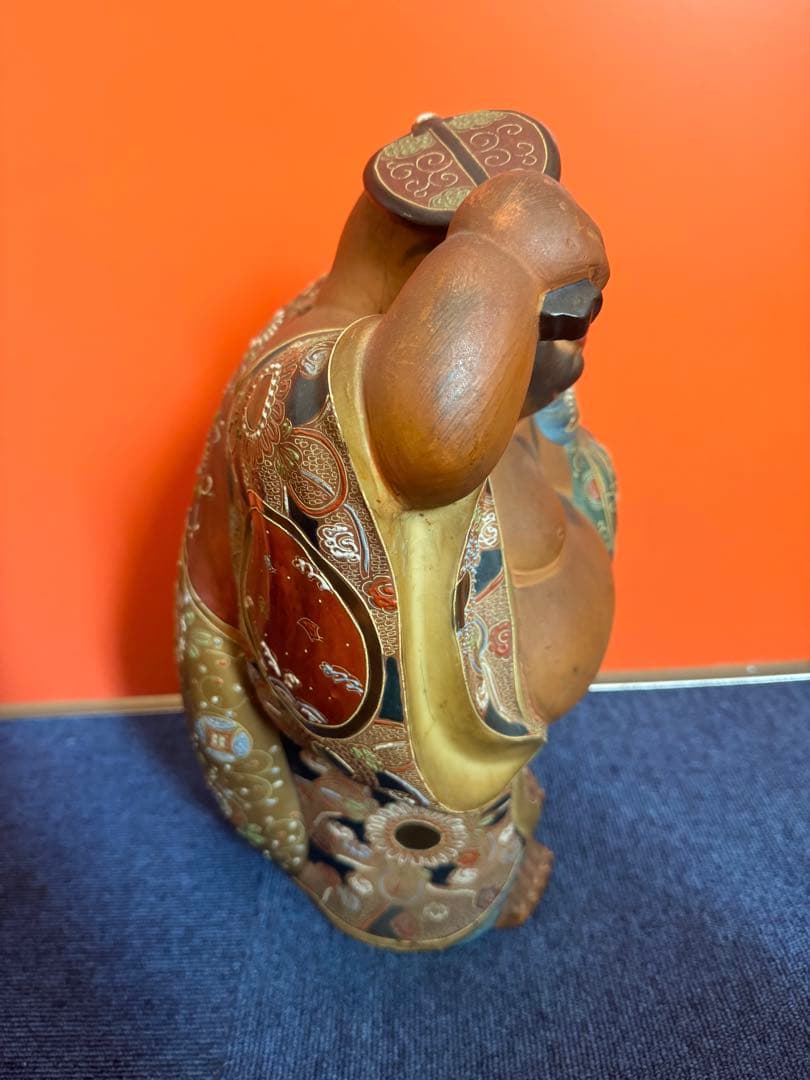 2039  九谷焼　布袋　縁起物 七福神 置物 神仏物 アンティーク 時代物