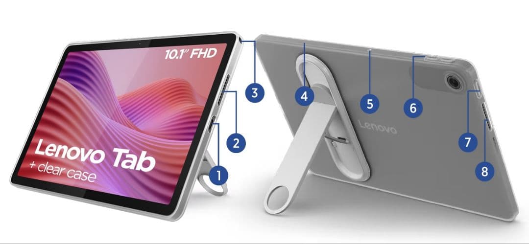 Lenovo Tab 10.1インチ FHD 4GB+64GB クリアケース付き