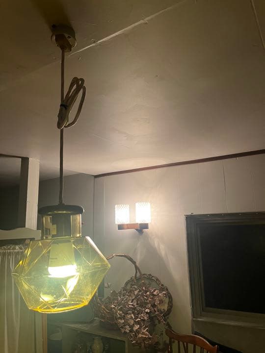 天井照明 昭和レトロ 当時物 飴色 インテリア