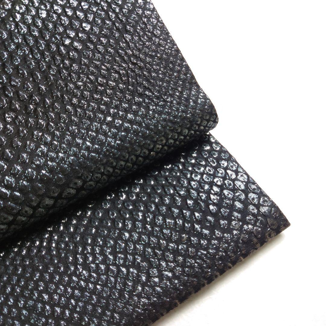 正絹 袋帯 六通柄 岡文織物謹製 鹿子柄 ギラギラ モード 洒落 逸品 未使用品