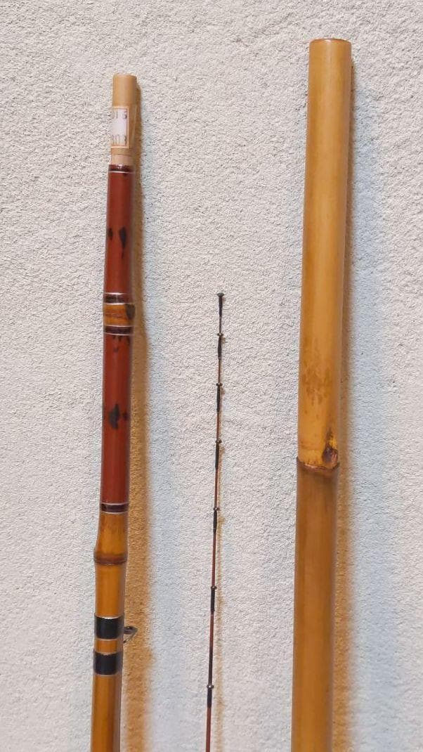 d42106ヘチ竿2.25穂先竹カバー袋茶芽出し研出し口巻根掘