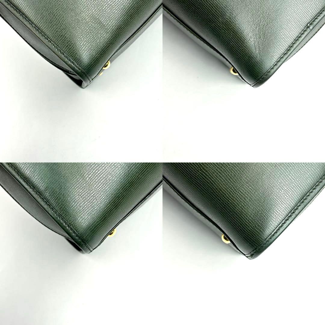 専用■セリーヌ サークルロゴ 2way ミニボストン ゴールド金具 グリーン系