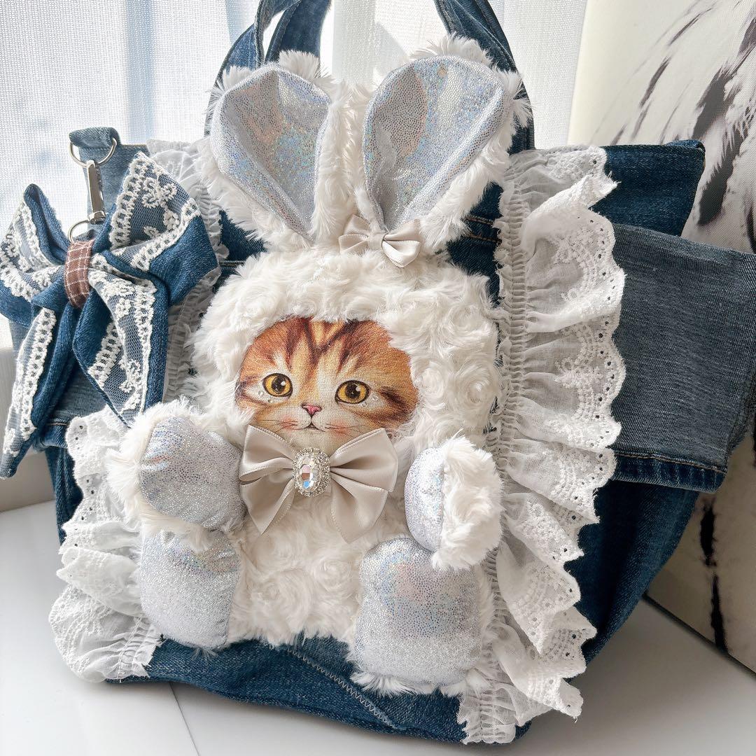 喜*ん様 コヤンイサムチョン　バック　マロンちゃん　デニムリメイク　ハンドメイド