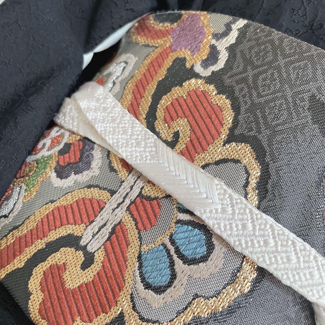 訪問着　フルセット　薔薇　月夜　黒地　金彩加工　おおみ安心ガード加工　着物　Q5