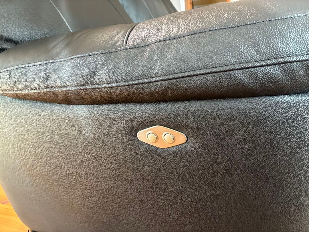 リクライニング3人掛けソファ 黒