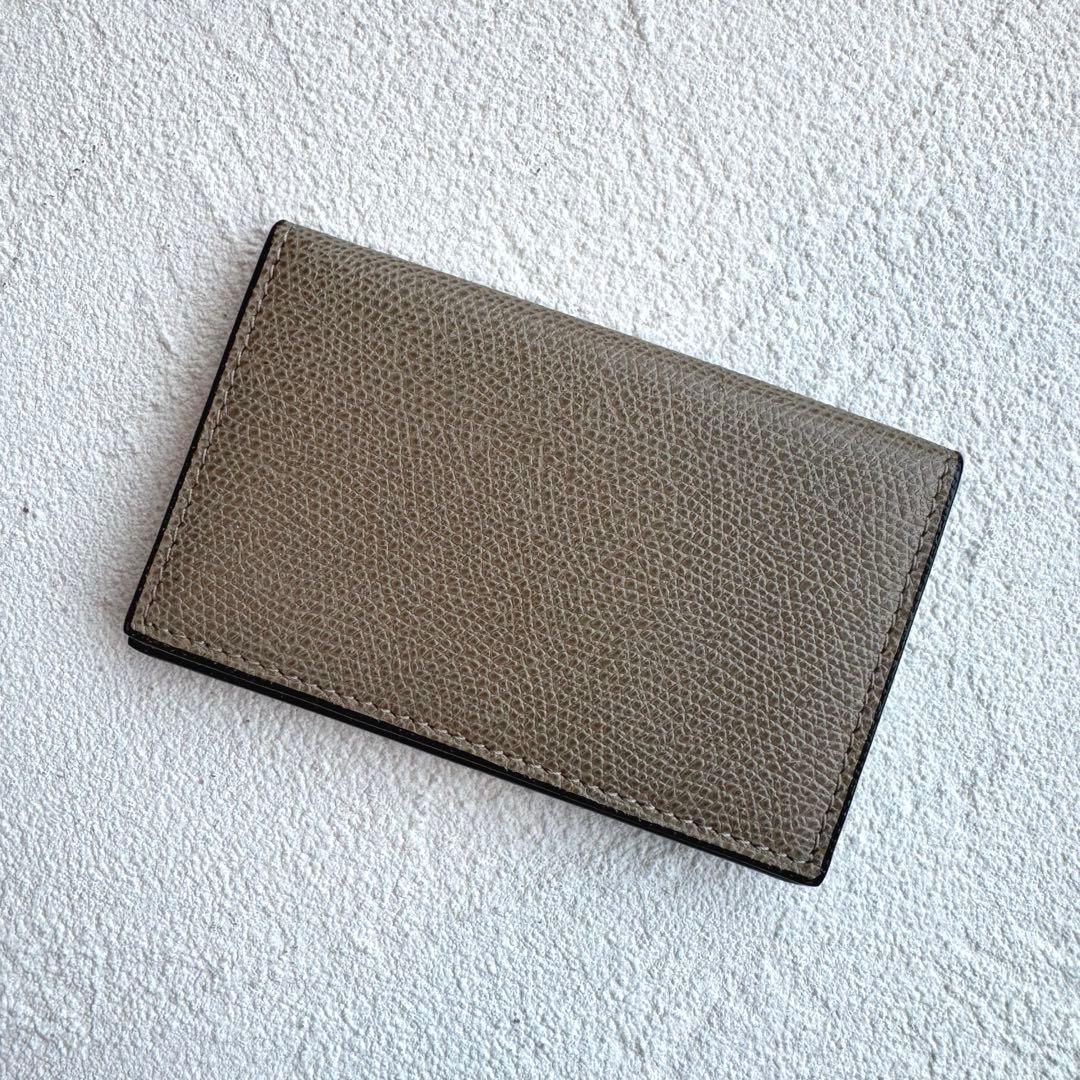 valextraヴァレクストラ 名刺ケース カードケース 財布 グレージュ
