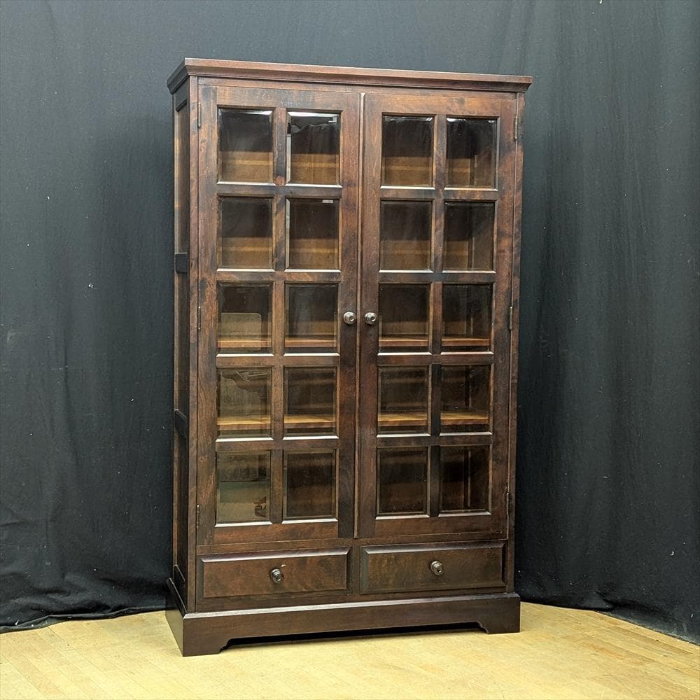 北海道民芸家具　樺　カバ材　無垢　本棚　本箱　書棚　キャビネット　ブックシェルフ