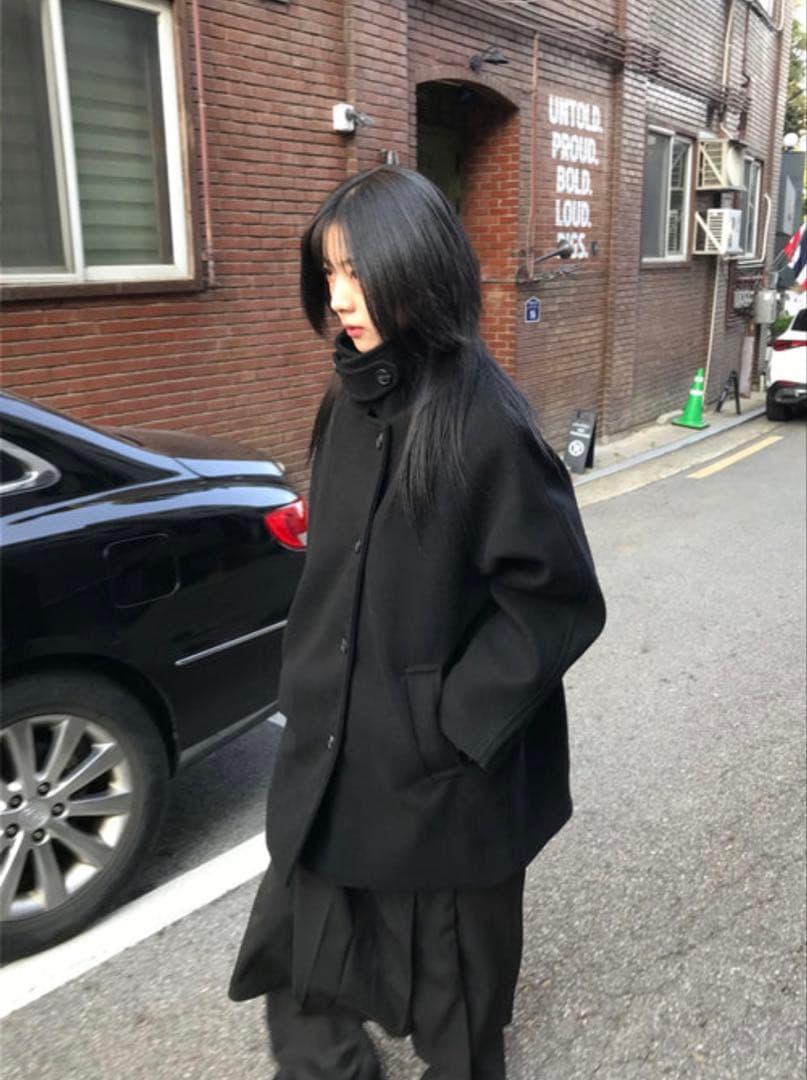 WOOHWA ハイネックハーフコート 韓国