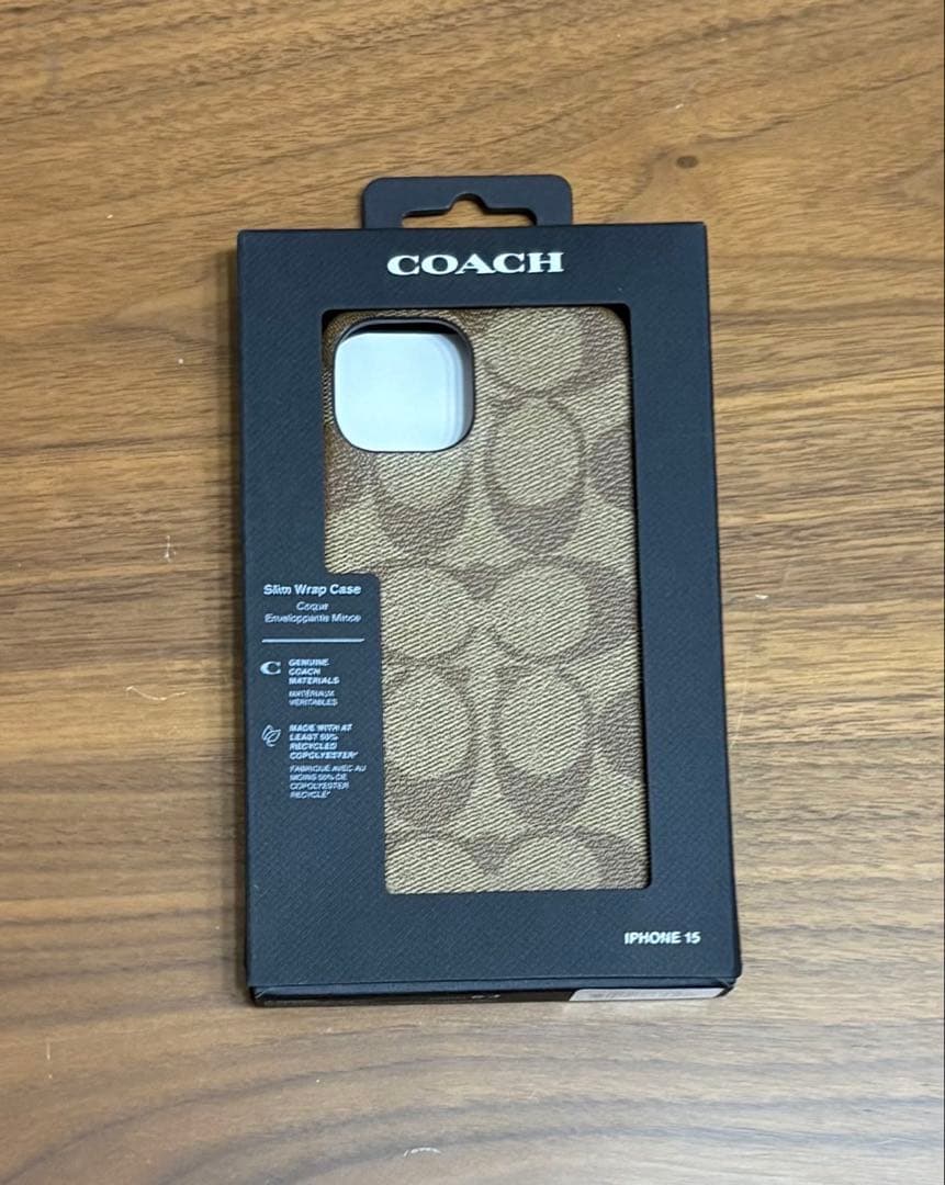 新品 COACH コーチ iPhone15Proケース ハードケース キャンバス