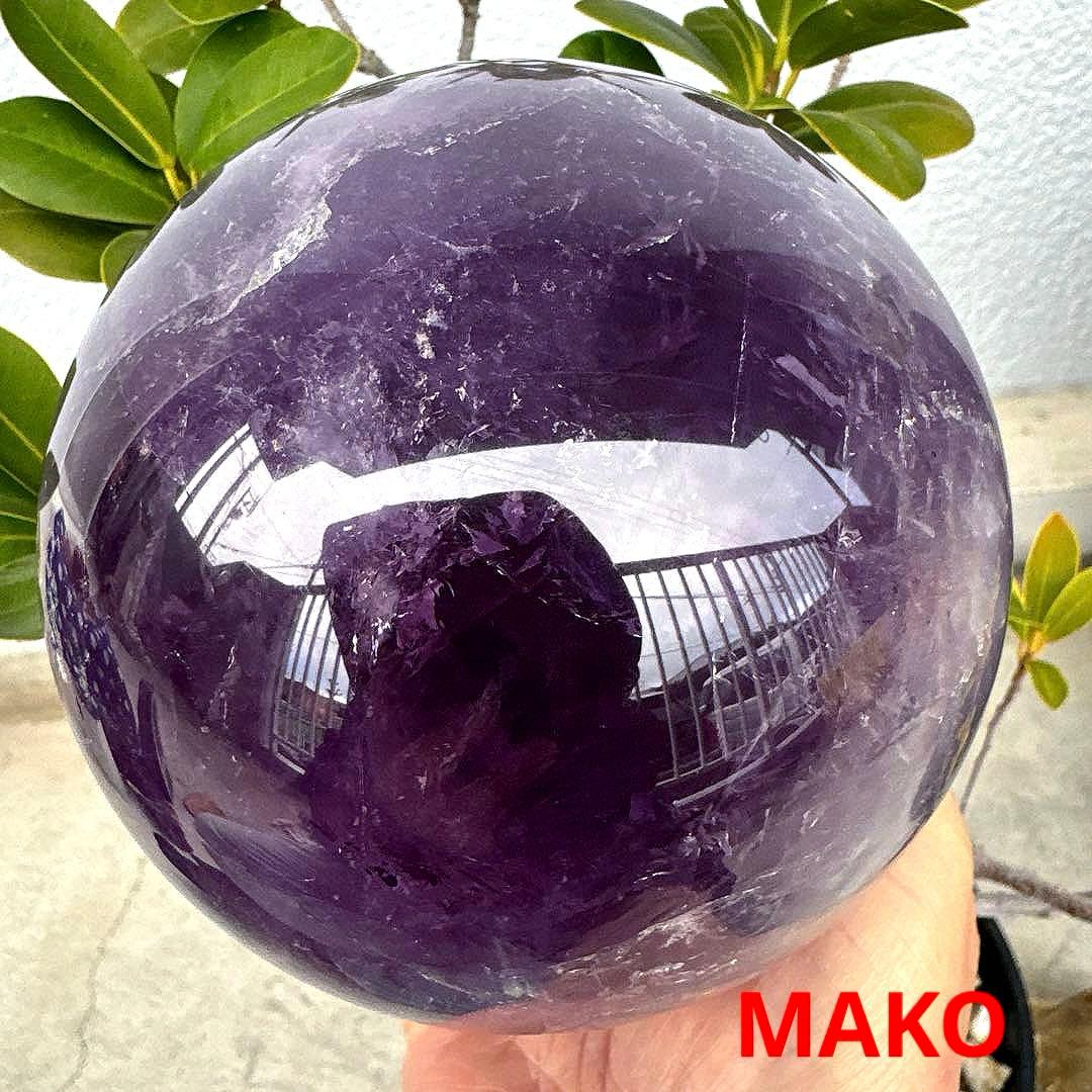 M1855☆アメジスト丸玉直径120mm2.4Kg☆天然石☆N51102