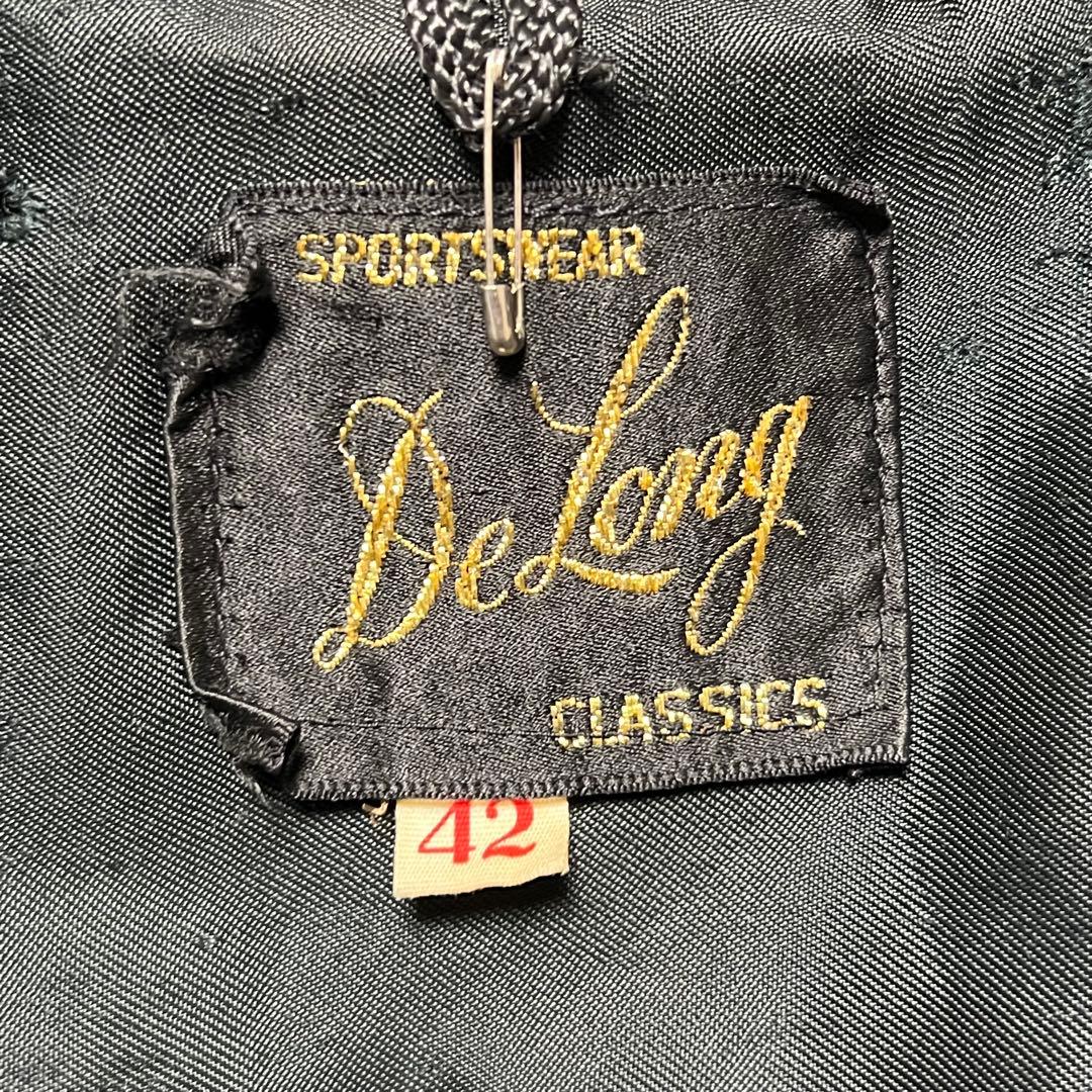 断*中様 60sビンテージ デロングDeLong 筆記体タグ ブラックスタジャン