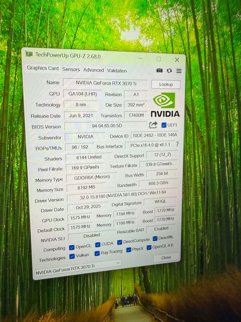 グラフィックボード・グラボ・ビデオカード GALAKURO GEFORCE RTX3070Ti