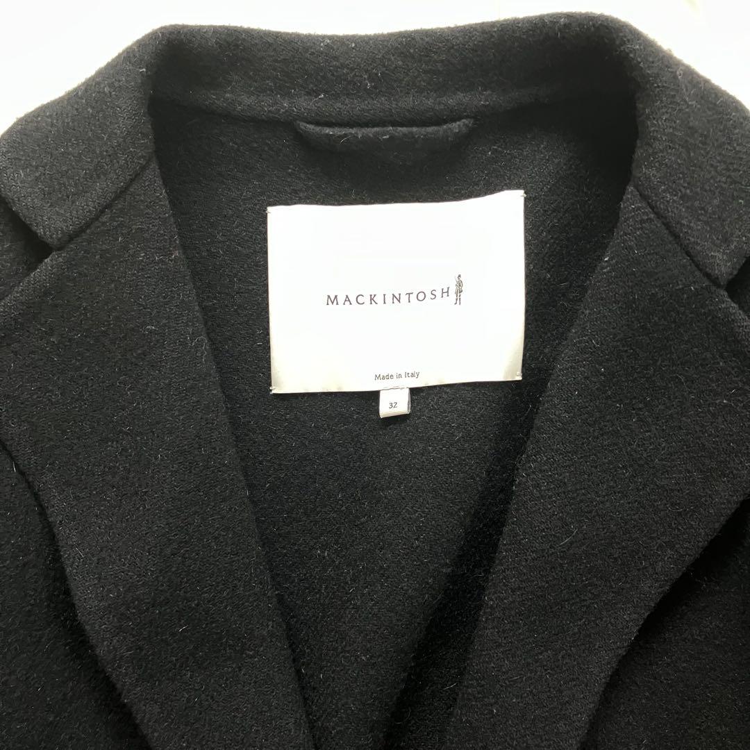 マッキントッシュ ウール リバーコート 黒 32 イタリア製