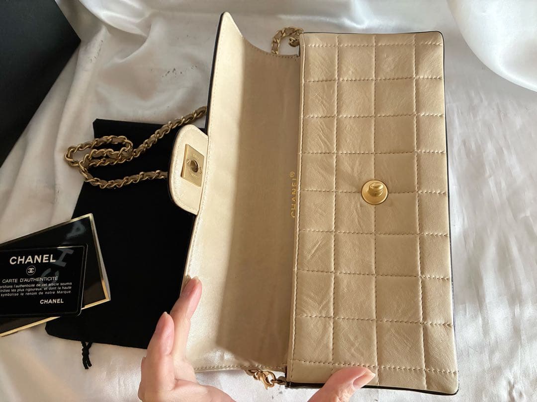 早い者勝ち♡CHANEL チョコバー　バイカラー　ラムスキン チェーンバッグ