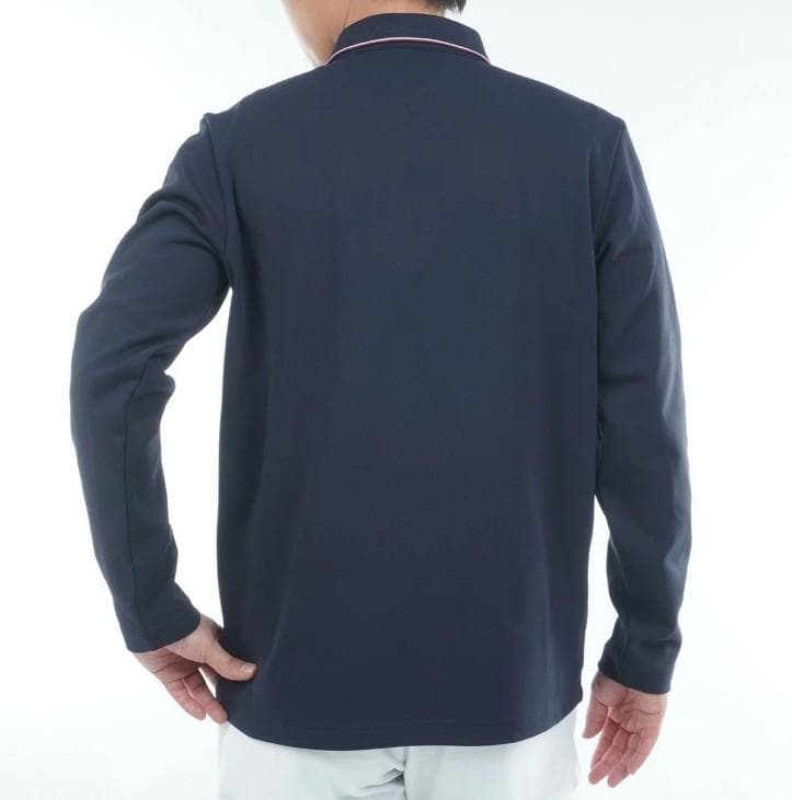 トミーヒルフィガー 長袖ジップアップポロシャツ【M寸】ネイビー thma580