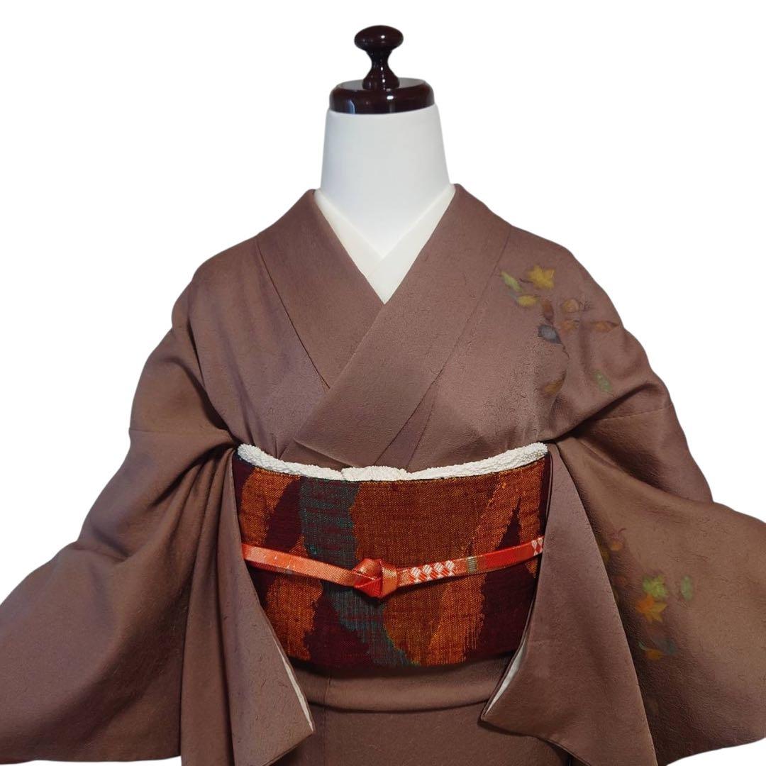 未使用近い 美品　袷　上田紬系 付け下げ 訪問着 フルセット