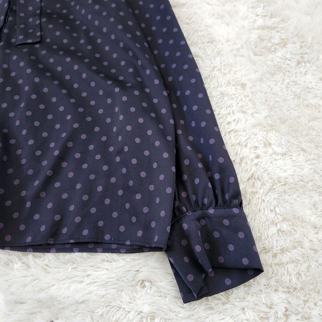 メル　美品✨IENA イエナ サテンドットタイ付ブラウス　ボウタイ　リボン