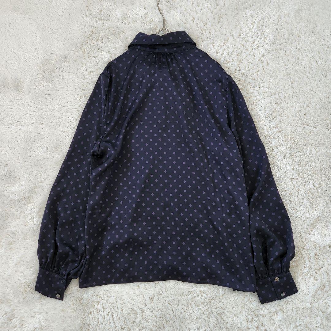 メル　美品✨IENA イエナ サテンドットタイ付ブラウス　ボウタイ　リボン