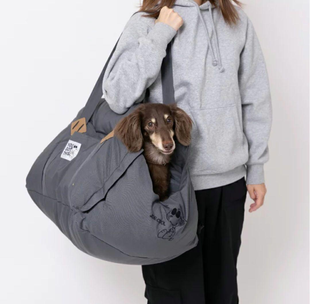 スヌーピー　ドライブキャリーベッド　犬用カーシート ペットベッド　グレー