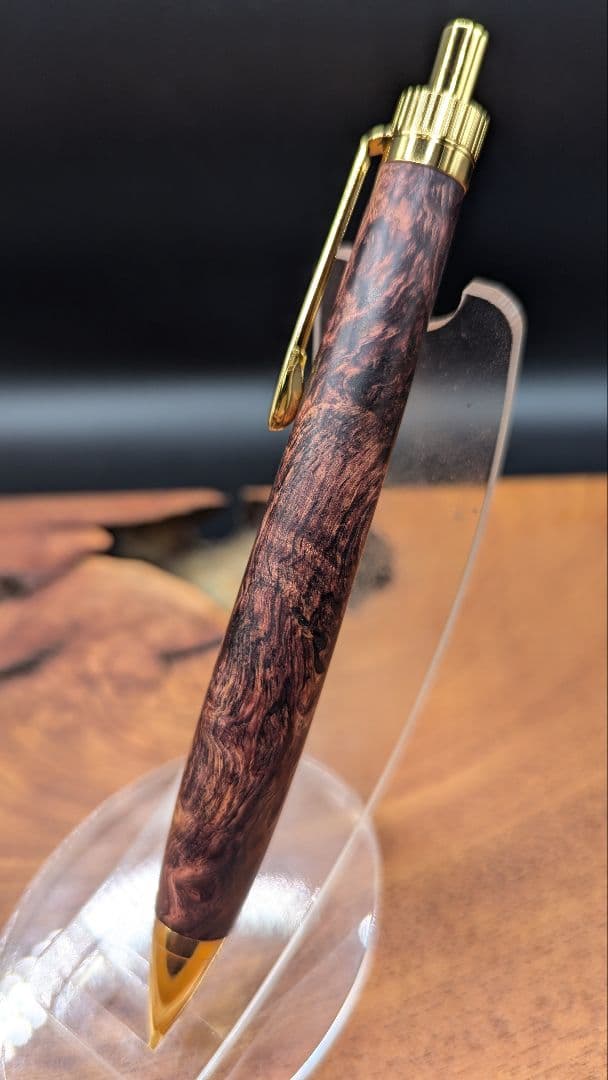 589極上　ホンジュラスローズウッド　瘤杢 木軸シャーペン　ボールペン