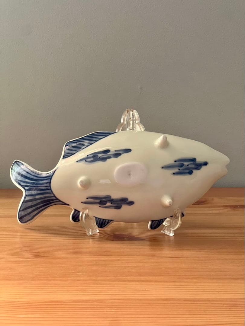 深川製磁 魚彫刻　取皿揃　三つ足 足付皿　5枚　魚型向付　　深川製